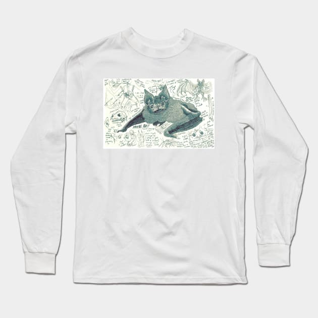 House Bat Study Long Sleeve T-Shirt by Ballyraven